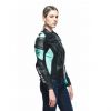 Dainese RACING 4 dámská sportovní kožená bunda černá/aqua vel.46